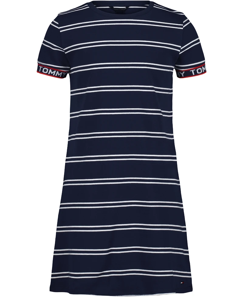 Tommy Hilfiger Big Girls Stripe Short Sleeve Play Dress