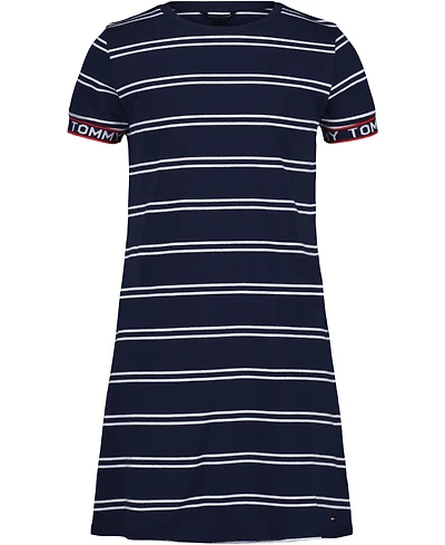 Tommy Hilfiger Big Girls Stripe Short Sleeve Play Dress