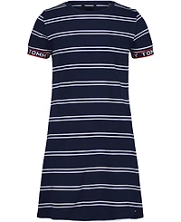 Tommy Hilfiger Big Girls Stripe Short Sleeve Play Dress