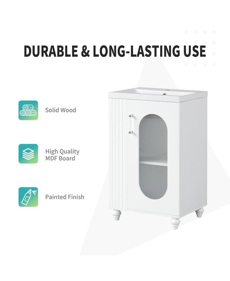 Streamdale Furniture 20" Bathroom Vanity w/ Sink & Shelf