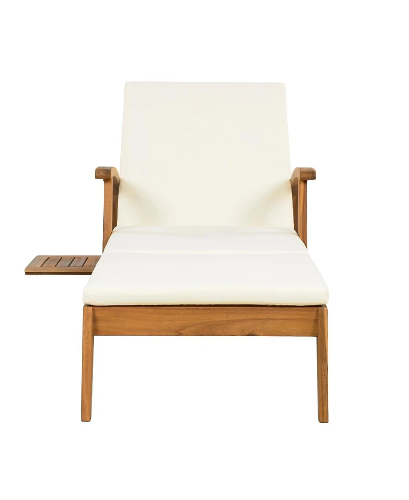 Streamdale Furniture Acacia Wood Chaise Lounge - Adjustable Wheeled 800lb Capacity