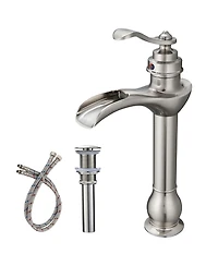 Greenspring Waterfall Single Hole Single-Handle Vessel Bathroom Faucet oil rubbed bronze