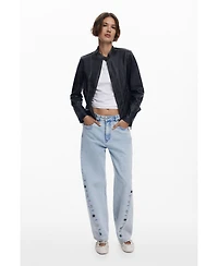 Desigual Women's Jacket with worn leather effect