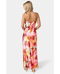 Bebe Women's Print Satin Maxi Dress