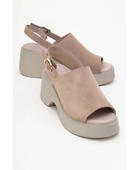 Power Leather Platform Wedge Sandals (Women)