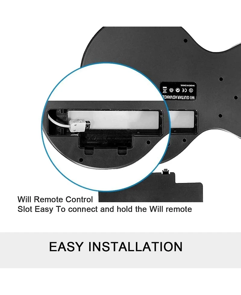 Nbcp Wireless Wii Guitar Controller for Guitar Hero & Rock Band 2/3 – Compatible with Nintendo Wii, 10-Key Design, No Batteries Required