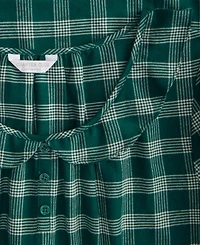 Charter Club Women's Flannel Ruffle-Neck Long Sleeve Nightgown