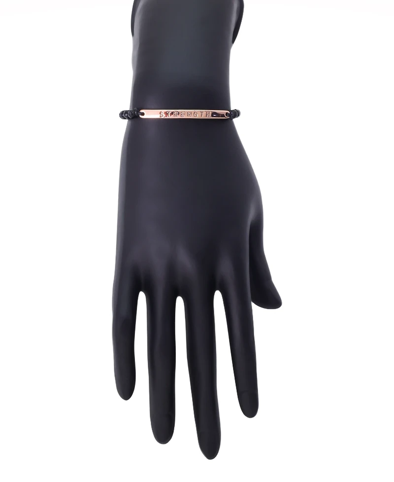 Unwritten Black Agate Strength Beaded Bracelet