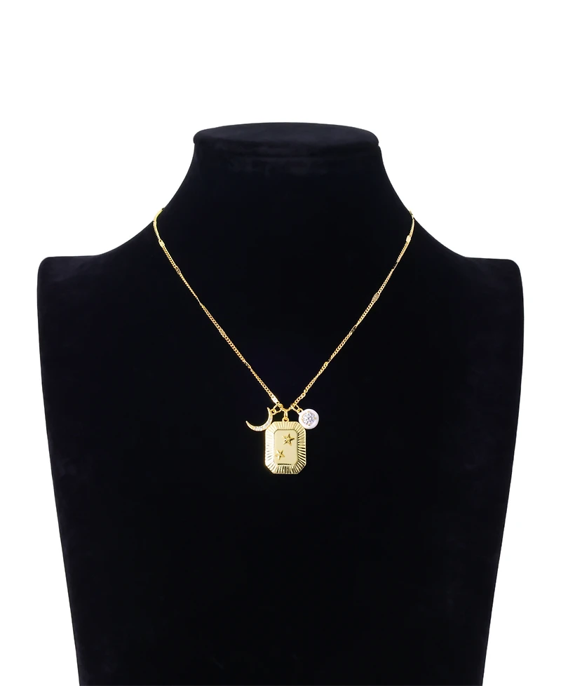 Unwritten Cubic Zirconia Celestial Charm Pendant Necklace