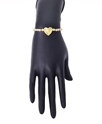 Unwritten Cubic Zirconia Diamond Cut Heart Bolo Bracelet