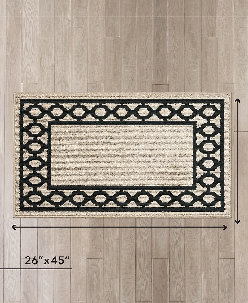 Jean Pierre Christine Trellis Border Tufted Runner Rug, 26" x 45"