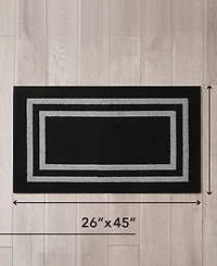 Jean Pierre Double Line Border Tufted - Machine Washable Runner Rug