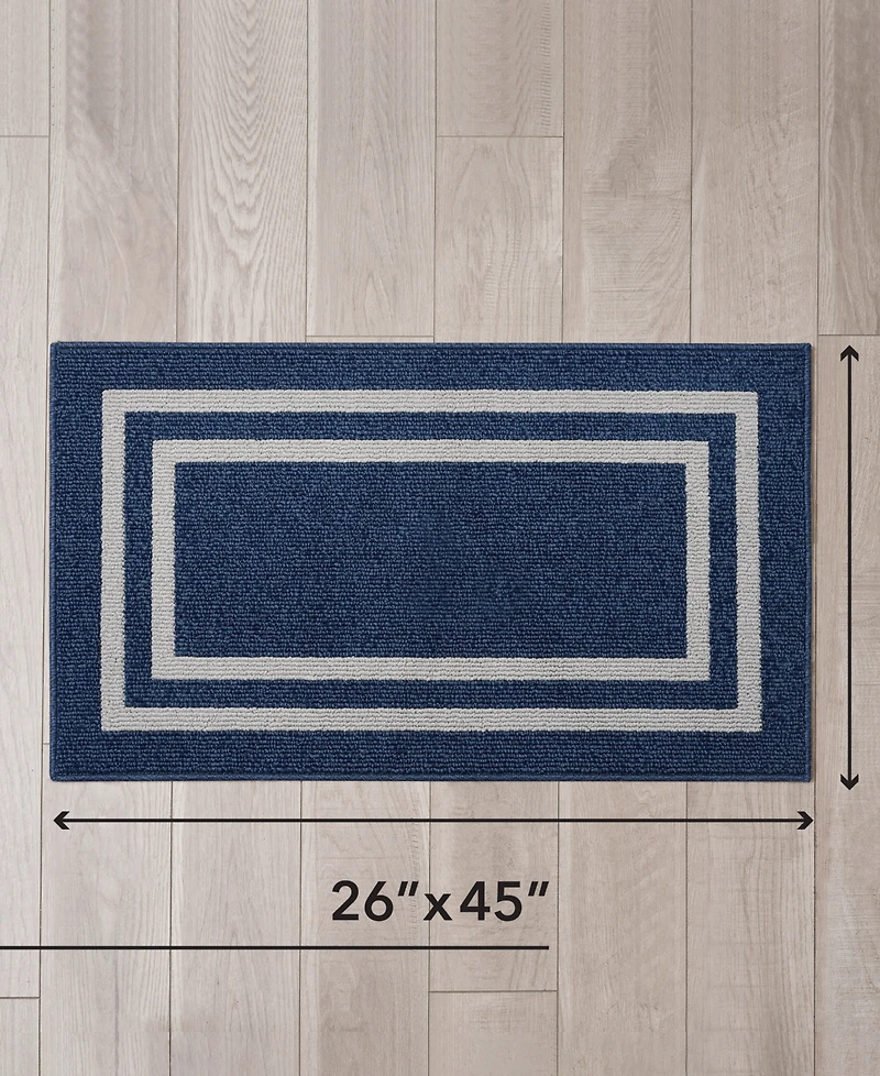 Jean Pierre Double Line Border Tufted - Machine Washable Runner Rug