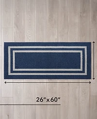 Jean Pierre Double Line Border Tufted - Machine Washable Runner Rug