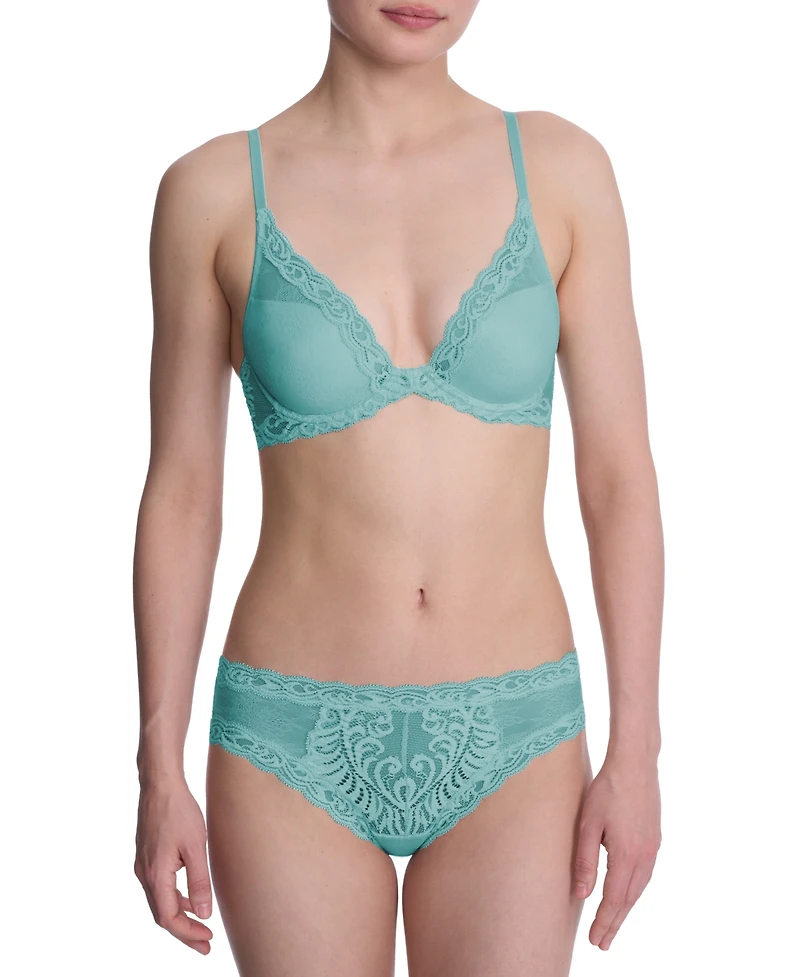 Natori Women's Feathers Lace Contour Underwire Plunge Bra 730023