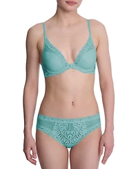 Natori Women's Feathers Lace Contour Underwire Plunge Bra 730023
