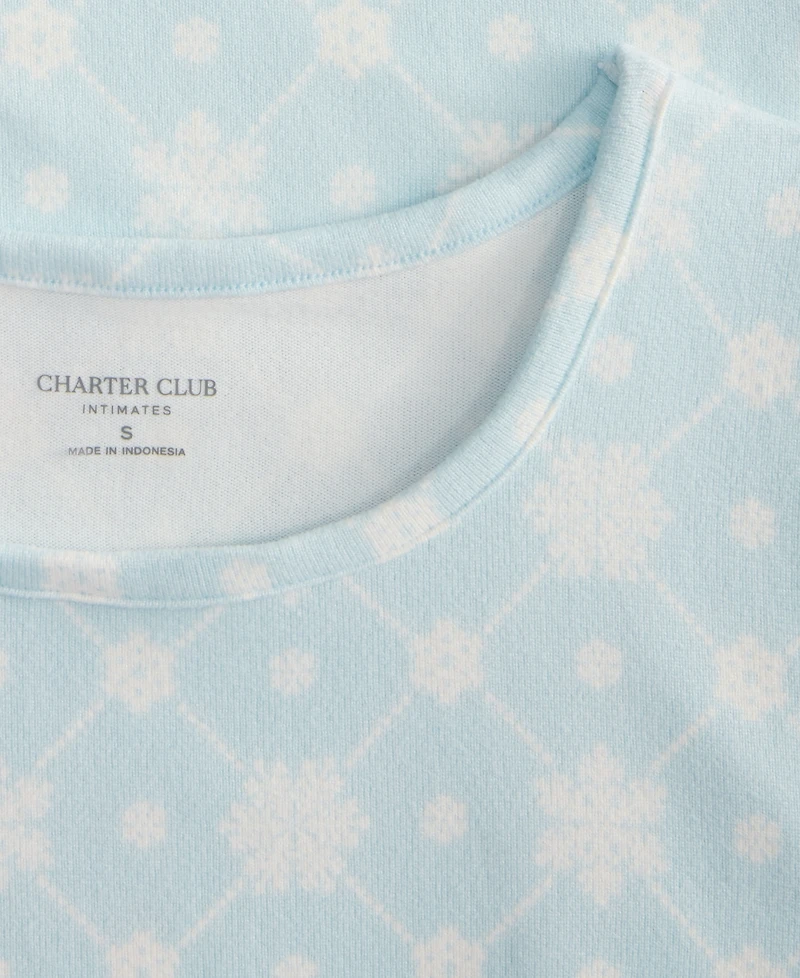 Charter Club Women's Jersey Printed Long Sleeve Sleepshirt