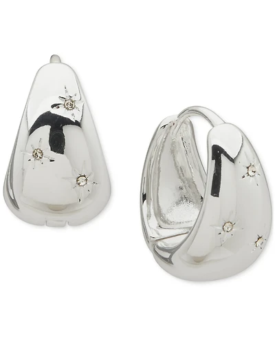lonna & lilly Pave Puffy Hoop Earrings