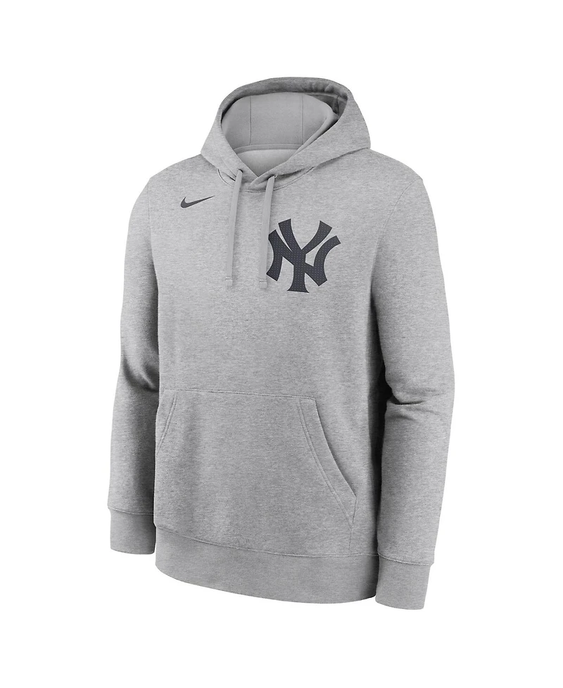 Nike Men's Aaron Judge Heather Gray New York Yankees Player Name Number Club Fleece Pullover Hoodie