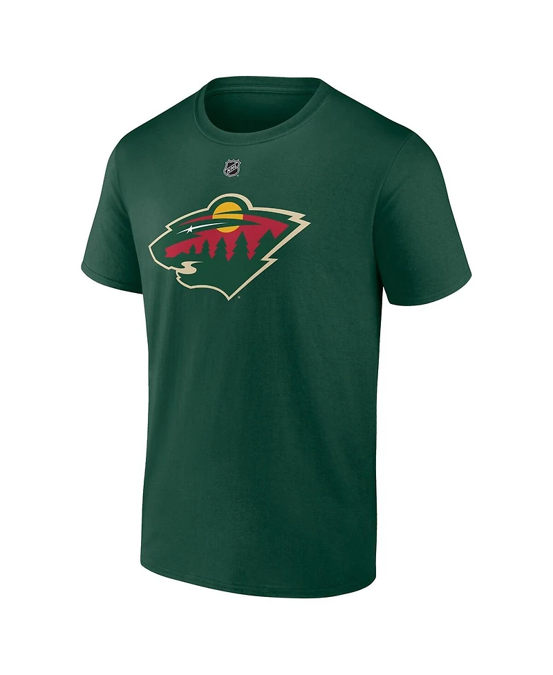 Fanatics Men's Marc-Andre Fleury Green Minnesota Wild Authentic Stack Name Number T-Shirt