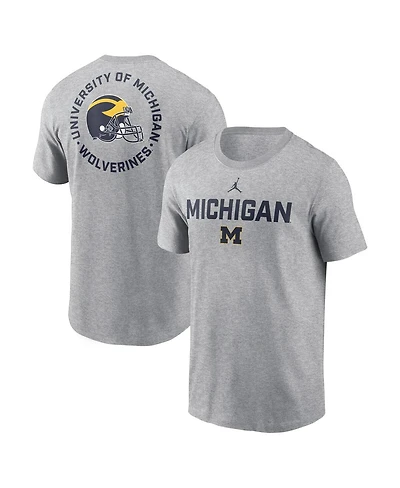 Jordan Men's Heather Gray Michigan Wolverines Campus 2-Hit T-Shirt