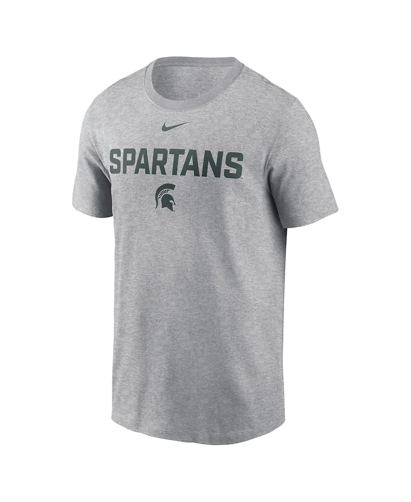 Nike Men's Heather Gray Michigan State Spartans Campus 2-Hit T-Shirt