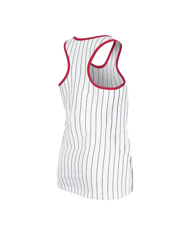 New Era Women's White Boston Red Sox Gameday Pinstripe Tank Top