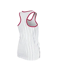 New Era Women's White Boston Red Sox Gameday Pinstripe Tank Top