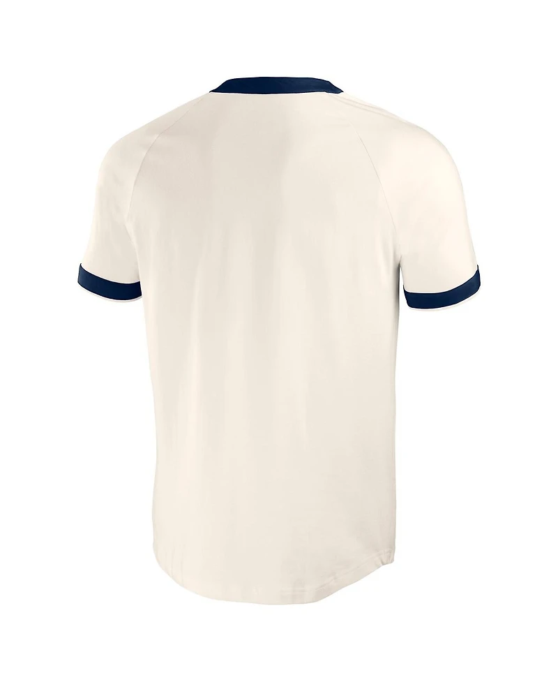Darius Rucker Collection by Fanatics Men's White Cleveland Guardians Henley Raglan T-Shirt