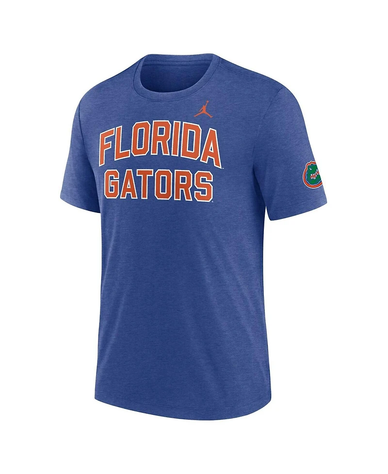 Jordan Men's Heather Royal Florida Gators Campus Collegiate Block Tri-Blend T-Shirt