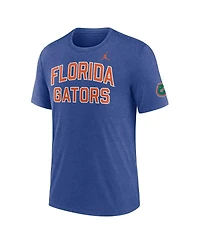 Jordan Men's Heather Royal Florida Gators Campus Collegiate Block Tri-Blend T-Shirt