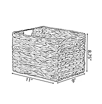 Wickerwise Natural Decorative Woven Water Hyacinth Storage Basket for The Playroom, Bedroom, and Living Room