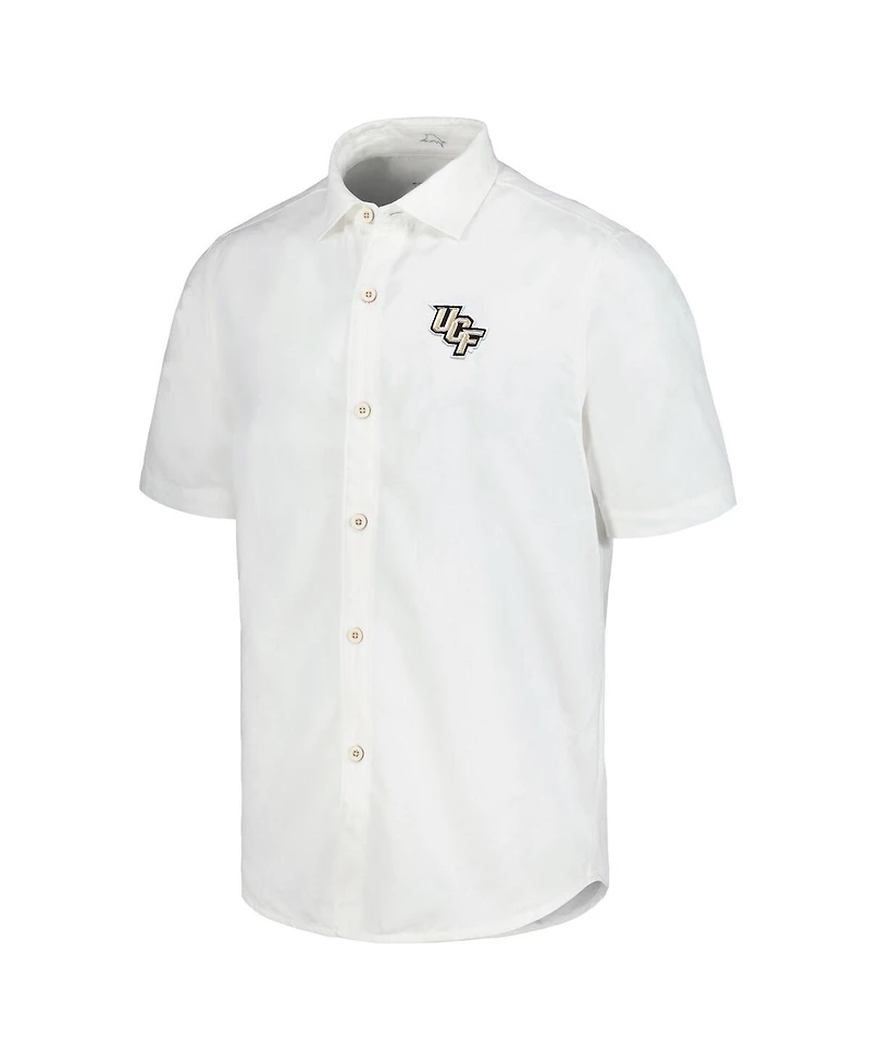Tommy Bahama Men's White Ucf Knights Coconut Point Palm Vista IslandZone Camp Button-Up Shirt