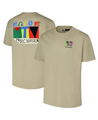 Freeze Max Men's Tan Mtv Color Blocking Loose Fit T-Shirt