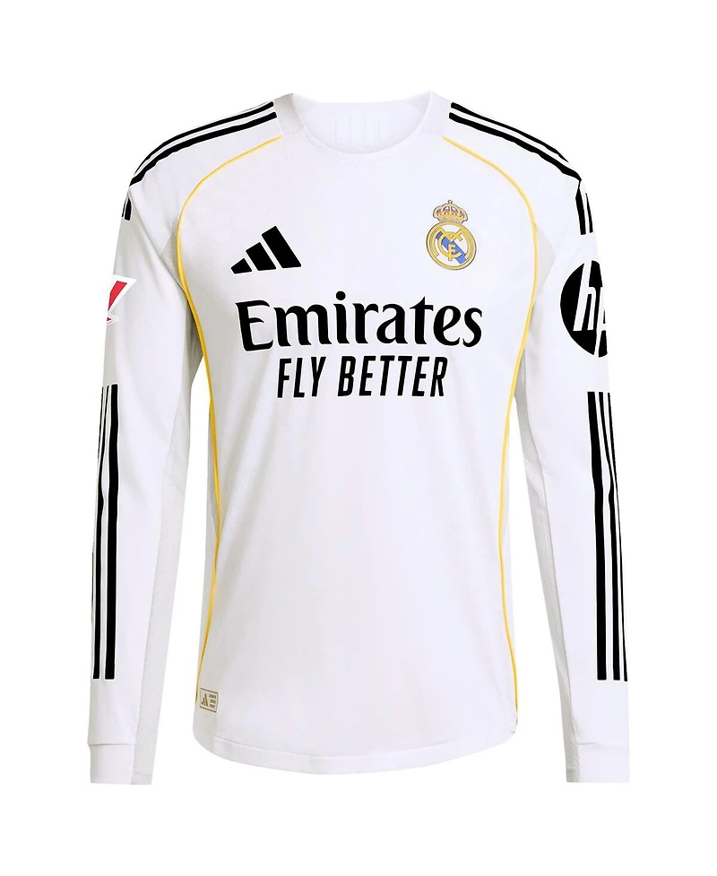 Adidas Men's Jude Bellingham White Real Madrid 2025/26 Home Authentic Long Sleeve Jersey