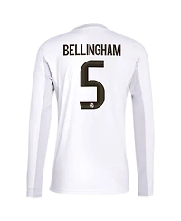 Adidas Men's Jude Bellingham White Real Madrid 2025/26 Home Replica Long Sleeve Jersey
