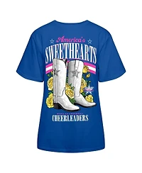 Dallas Cowboys Women's Royal Cheerleaders Sweetheart Boots T-Shirt