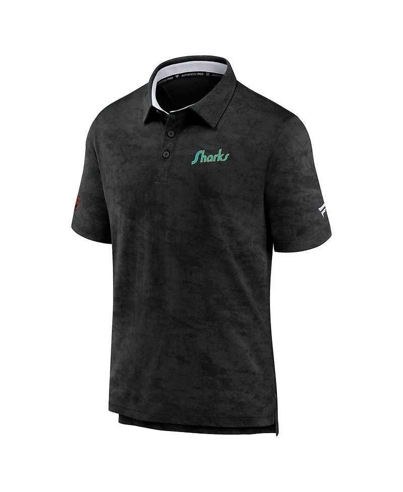 Fanatics Men's Black San Jose Sharks Special Edition 2.0 Authentic Pro Polo Shirt