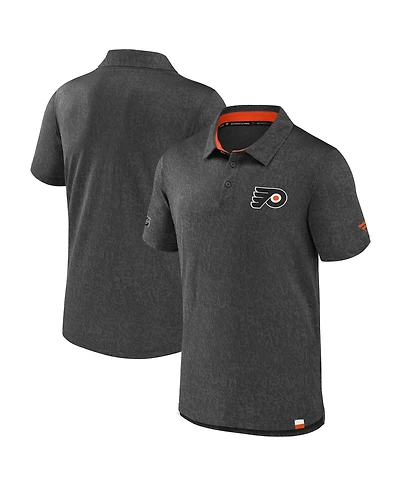 Fanatics Men's Black Philadelphia Flyers Authentic Pro Jacquard Polo Shirt
