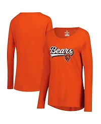 Fanatics Women's Orange Chicago Bears Tail Sweep Long Sleeve T-Shirt
