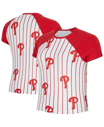Concepts Sport Women's White Philadelphia Phillies Outbound Pinstripe Raglan Top