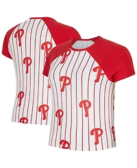 Concepts Sport Women's White Philadelphia Phillies Outbound Pinstripe Raglan Top