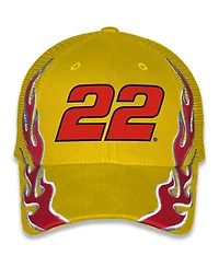 Checkered Flag Sports Men's and Women's Yellow Joey Logano Shell Pennzoil Flame Trucker Adjustable Hat