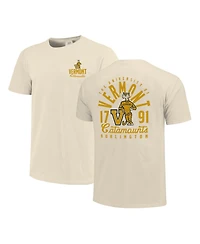 Image One Men's Cream Vermont Catamounts Comfort Colors Mascot Overlay T-Shirt