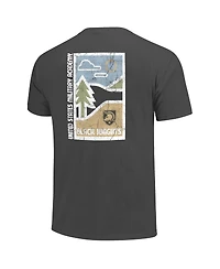 Image One Men's Graphite Army Black Knights Comfort Colors Minimal Vista Distressed Graphics T-Shirt