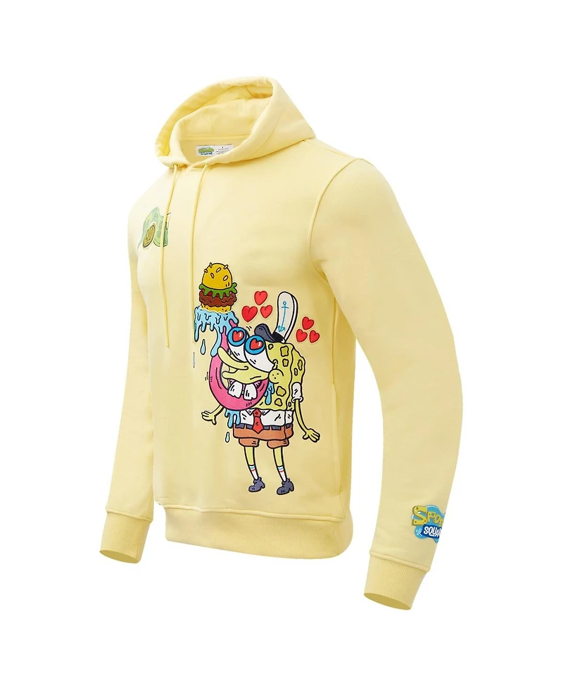 Freeze Max Men's Yellow SpongeBob SquarePants Krabby Patty Pullover Hoodie