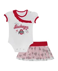 Outerstuff Baby Boys and Girls 2-Piece Ohio State Buckeye Love My Team Bodysuit Skirt Set