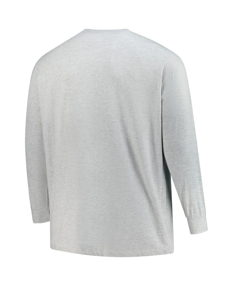 '47 Brand Men's Gray Detroit Tigers Big Tall Distressed Franklin Long Sleeve T-Shirt
