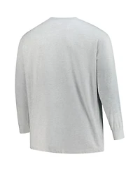 '47 Brand Men's Gray Detroit Tigers Big Tall Distressed Franklin Long Sleeve T-Shirt