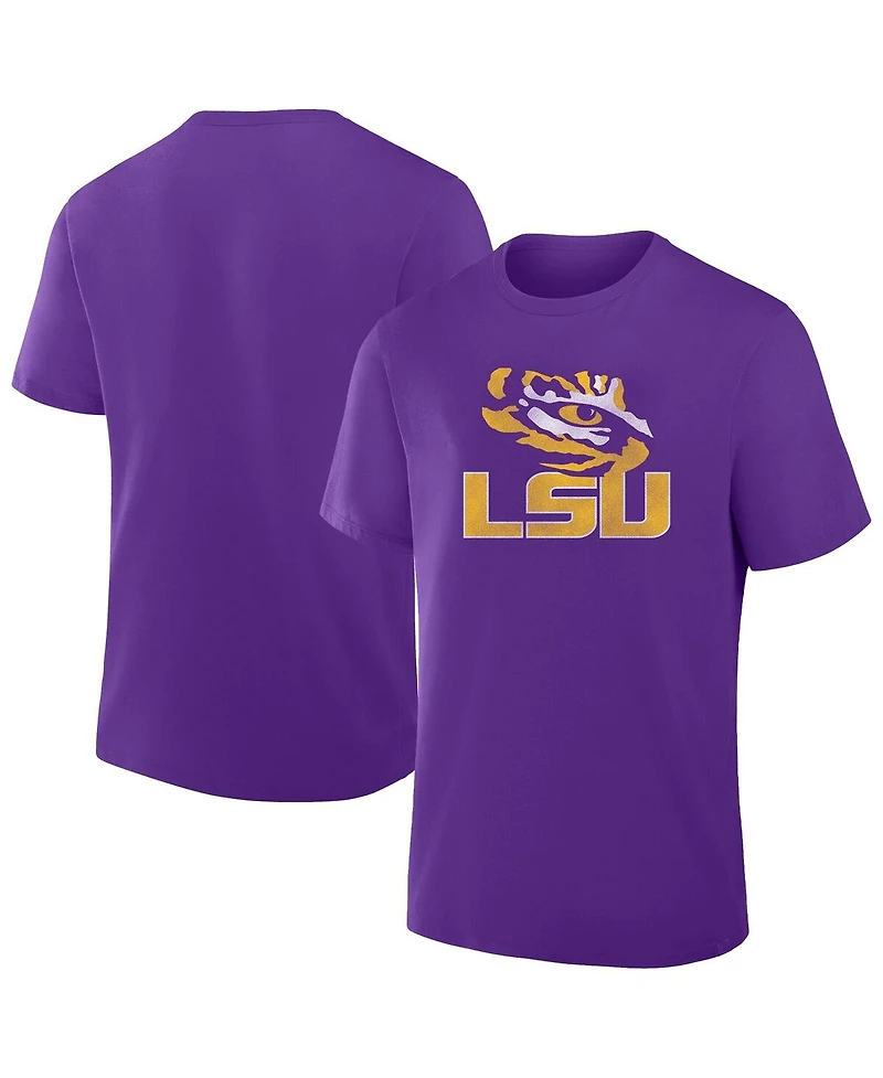 Fanatics Men's Purple Lsu Tigers Big Tall Distressed Vintage Logo T-Shirt